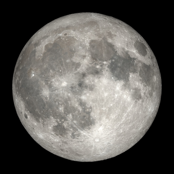 Photo of the moon as seen
from the Northern Hemisphere