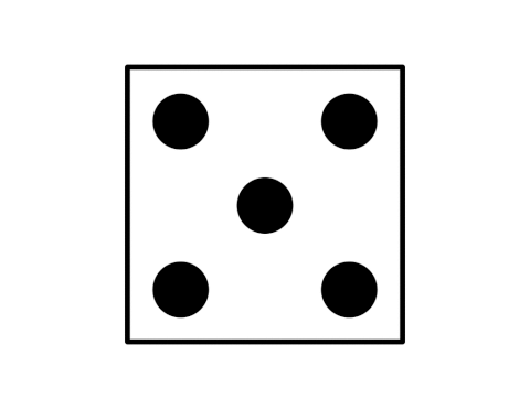 A square with five dots arranged in an X